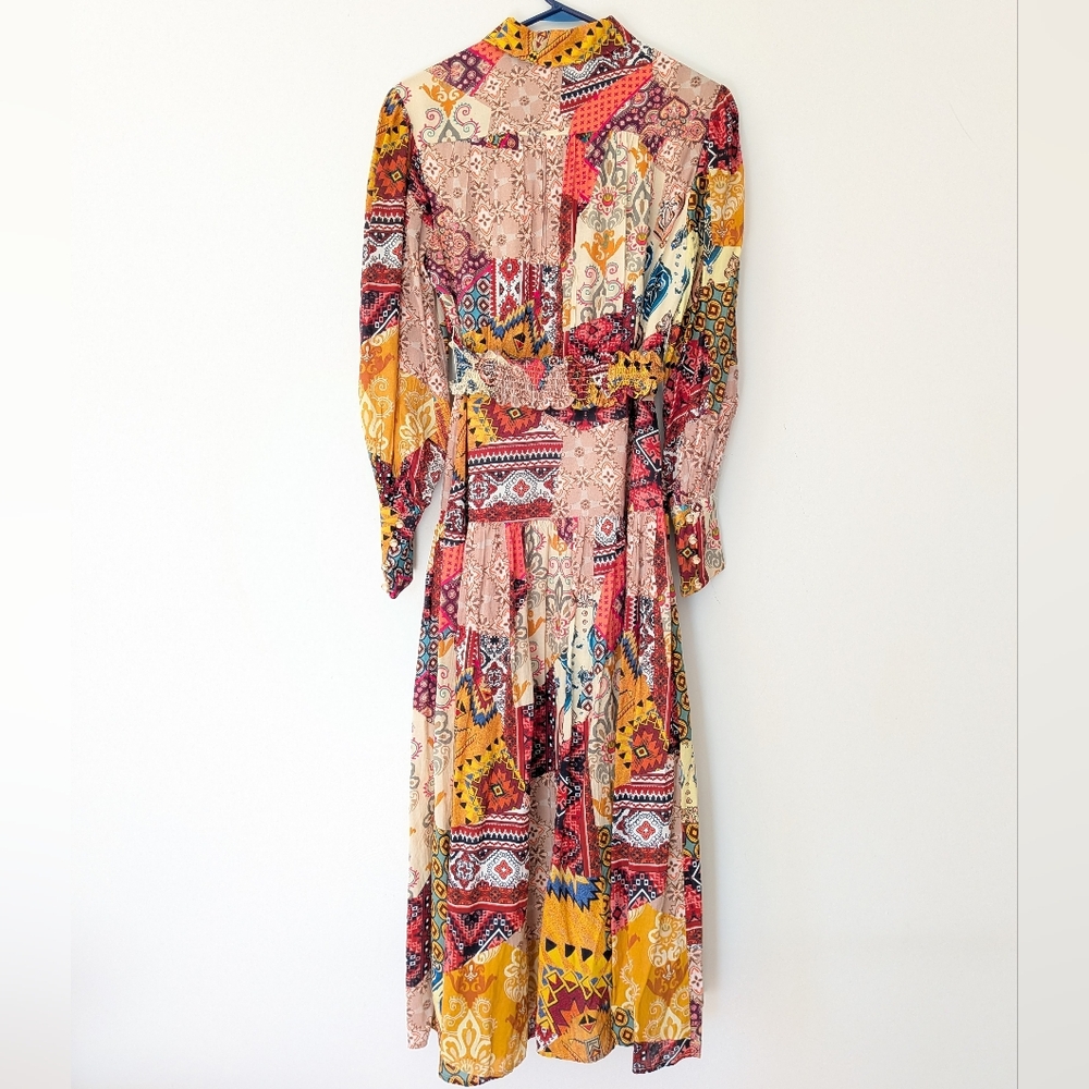 MOTF Multicolor Patchwork Long Sleeve Dress - Picture 5 of 5